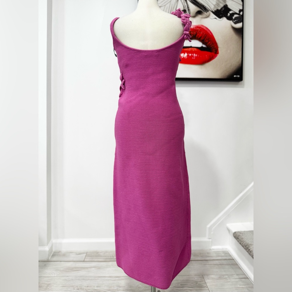 AMUR Allegra Floral Appliqué Knit Midi Dress - Picture 13 of 16